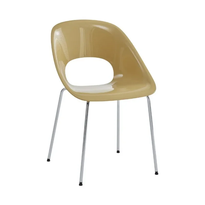 

New home dining chair Internet celebrity designer backrest hollow iron armless dining chair coffee shop chair simple