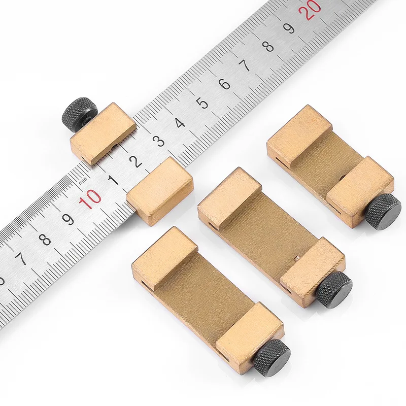 1PC Metal Carpenter Carpentry Square Woodworking Tools Carpentry Steel Ruler Positioning Limit Block Measuring Marking Gauge