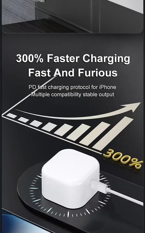 PD 40W For Apple Fast Charger For iPhone 17 Air 16 15 14 13 12 11 Pro Max Type C Quick Charging Data Cable UK EU Plug Adapter