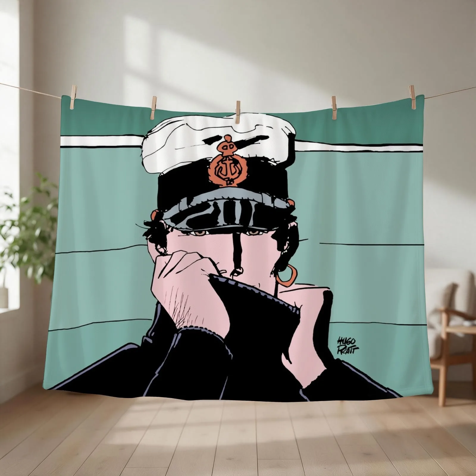 Corto Maltese in a sweater Throw Blanket Soft Beds Thermal Fashion Sofas Bed linens Blankets