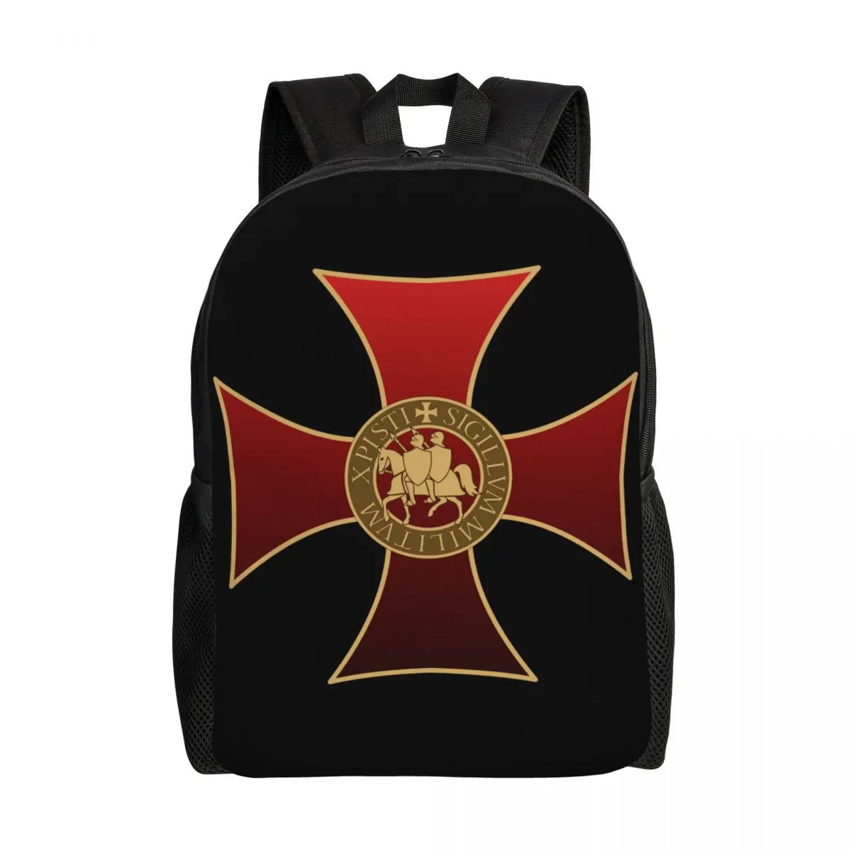 

Knights Templar Shield Cross Laptop Backpack Women Men Casual Bookbag for College School Student Bags