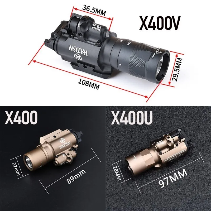 

Tactical Surefir X300 X400 X400U Ultra Red/Green Scout Laser LED Flashlight Rifle Laser Light Pistol Weapon Light Picatinny Rail