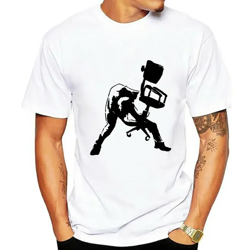 fashion mens t-shirt Banksy T Shirt Office Chair Clash  Joe Strummer T-Shirt Small to XXL MAN T-SHIRT