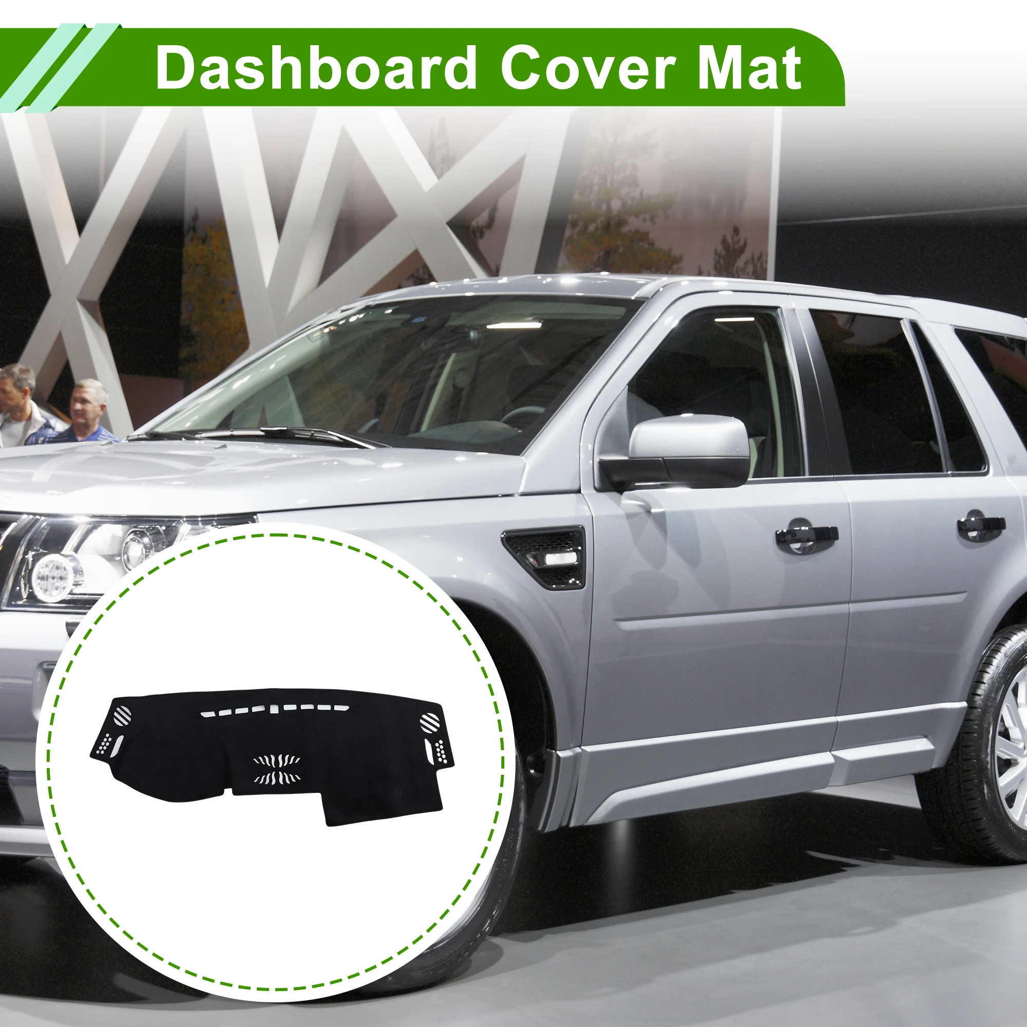 UXCELL Dash Cover for Land Rover LR2 2007-2014 Dashboard Cover Flannel Black 1 pcs