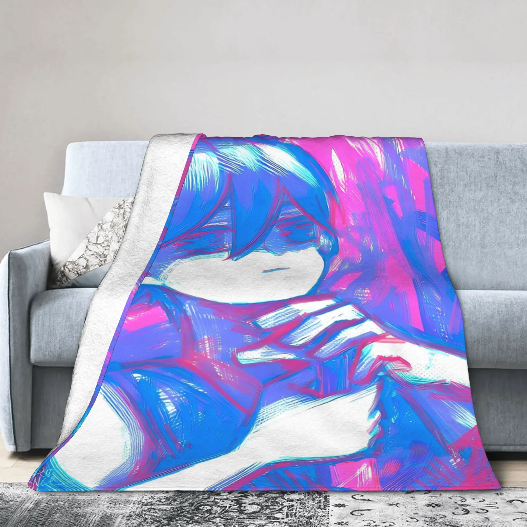 Warm Soft Blanket Picnic Anime Basil Omori Game Bedding Throws  Flannel Bedspread For Living Room Comfortable Sofa Bed Cover