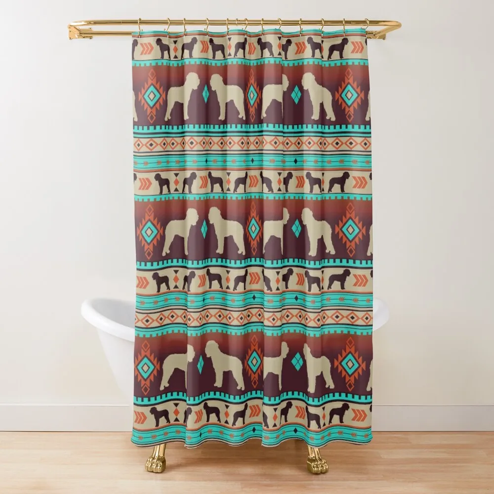 

Boho dogs Lagotto romagnolo sunset Shower Curtain Anime Bathroom Waterproof Fabric Bathroom Curtain