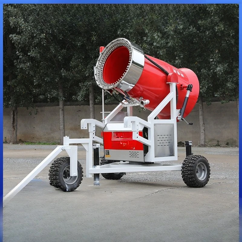 Indoor and outdoor ski resorts, artificial snow jets are available