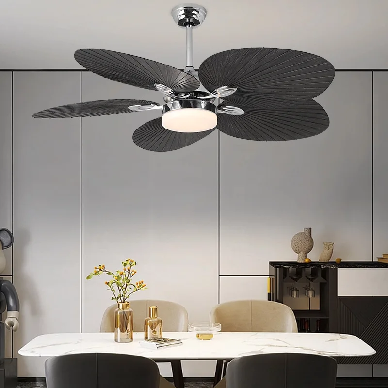 Fixed Fan Lamp Led Frequency Conversion Mute Nordic Modern Living Room Dining Room Ceiling Fan Lights