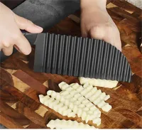 Stainless Steel Potato Chip Slicer Dough Vegetable Fruit Crinkle Wavy Slicer Knife Potato Cutter Chopper French Fry Maker Tool