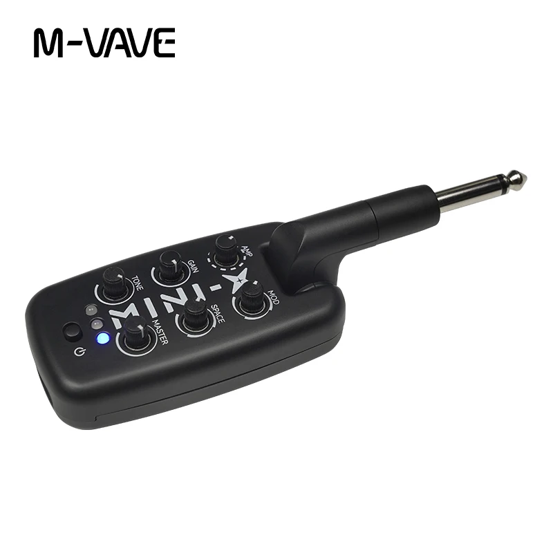 M vave Plug-in Headphone Effect for Electric Guitars 9 Different Simulated Tones built-in Noise Reduction Function Rechargeable