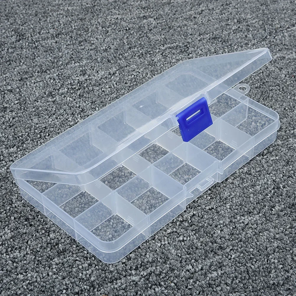 

Transparent Plastic 10/15/24/36 Grid Storage Box Jewelry Beads Pills Screw Organizer Container Case Storage Boxes