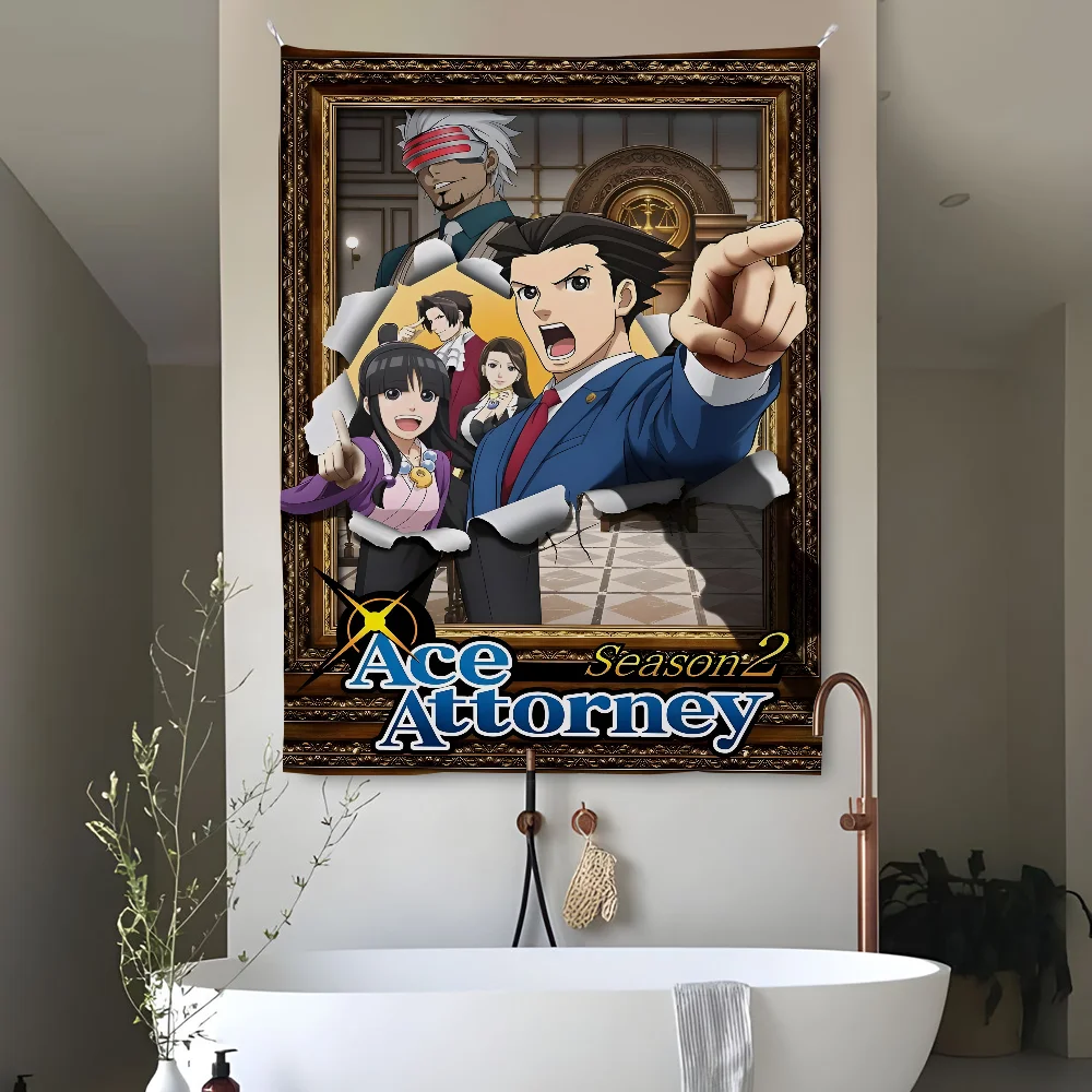 

A-Ace A-AttorneyES Anime Tapestry Perfect For Home&Living Bedroom Decor Wall Art Backdrop Banner