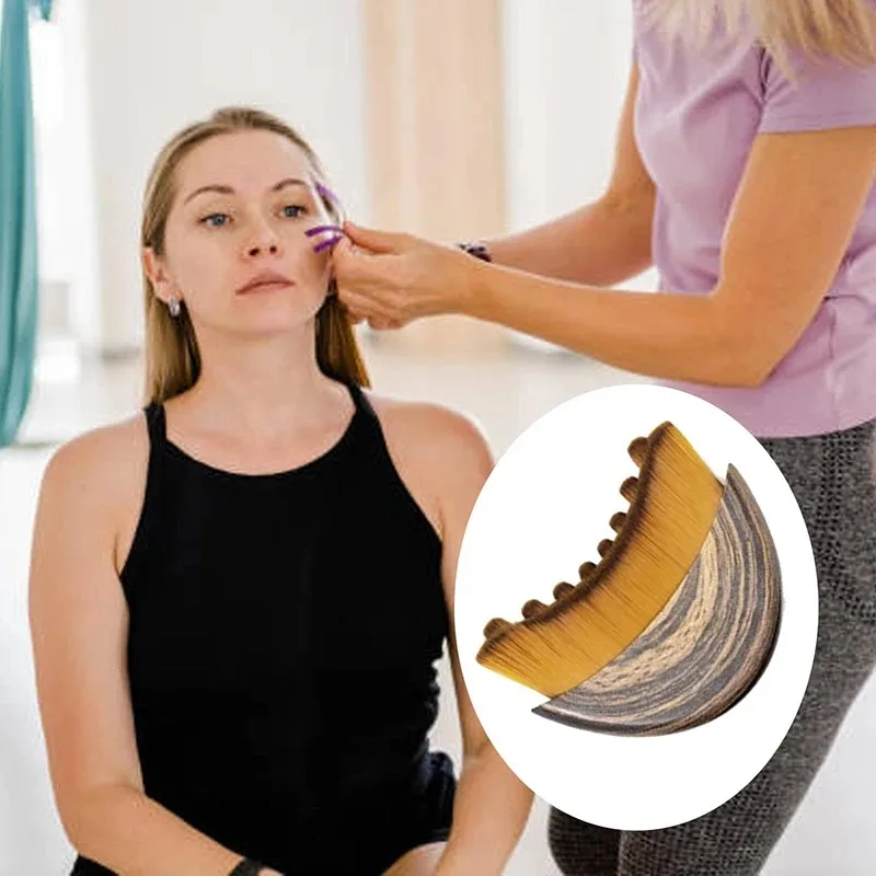 2pcManual Facial Massage Brush Set | Non-Electric Gua Sha & Lymphatic Drainage Tools | Natural Jade Roller & Sculpting Massager