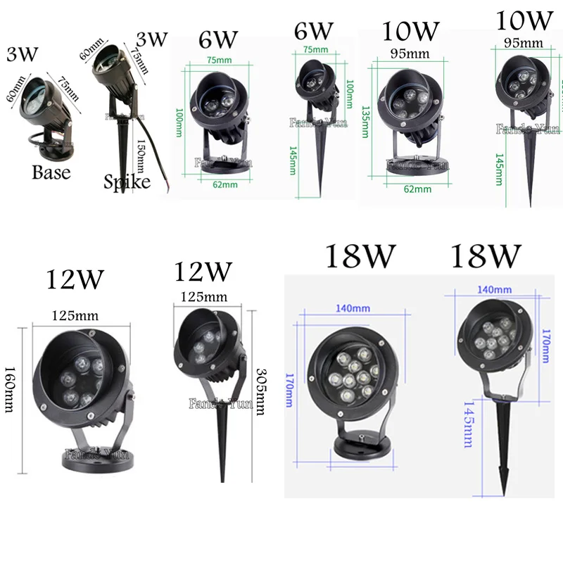 LED Garden Lights Outdoor Waterprof Lawn Lamp AC220V110V DC12V 3W 10W Landscape Spike Bulb IP65 Led Light Garden Path Spotlights