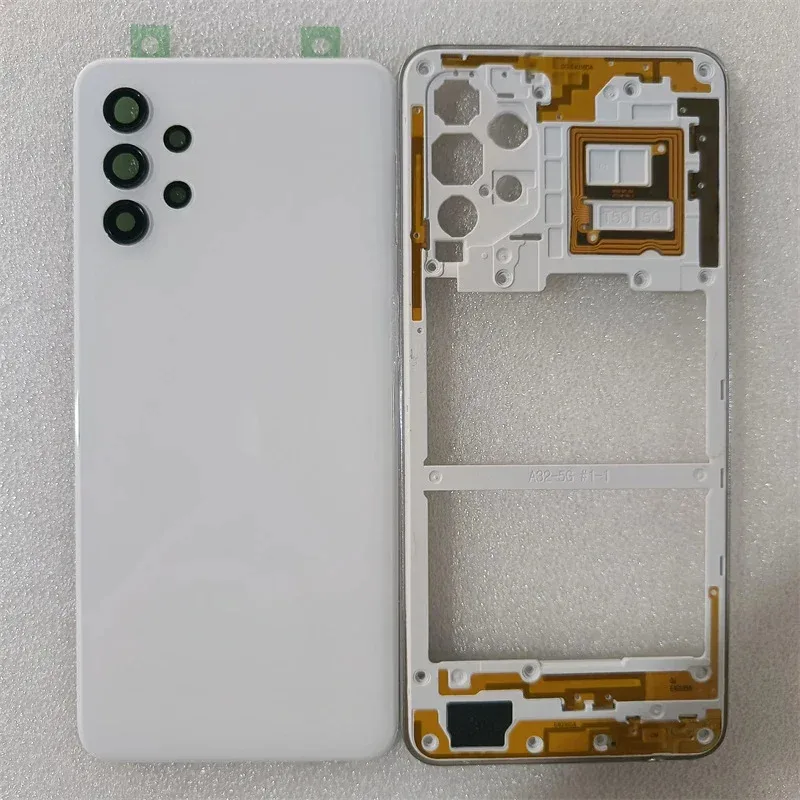 لسامسونج غالاكسي A32 5G A326 الإسكان الكامل الإطار الأوسط + الغلاف الخلفي الغطاء الخلفي الباب الخلفي مع أجزاء إصلاح عدسة الكاميرا #1