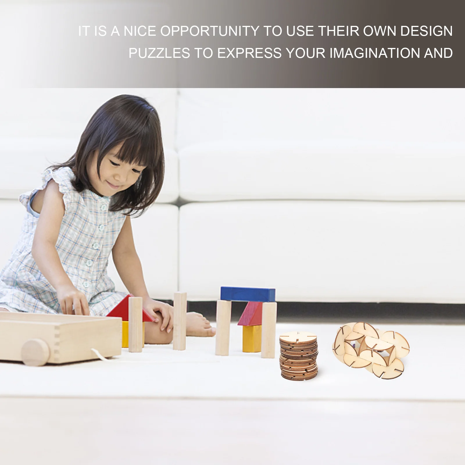 

DOITOOL 50 шт. незавершенные деревянные кусочки головоломки для поделок, детская развивающая игровая доска, забавный обучающий подарок