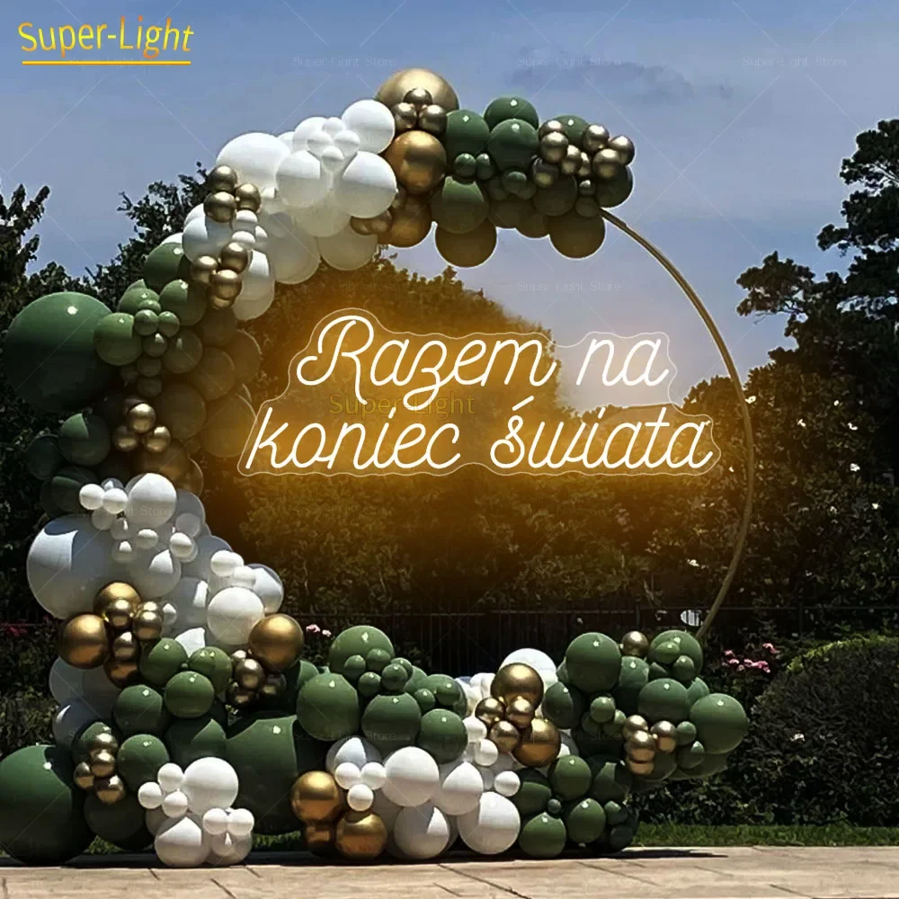 Custom 100x35cm Big LED Together At The End of The World Sign for Wedding Party Decoration Neon Sign Light Up Sign With Dimmer