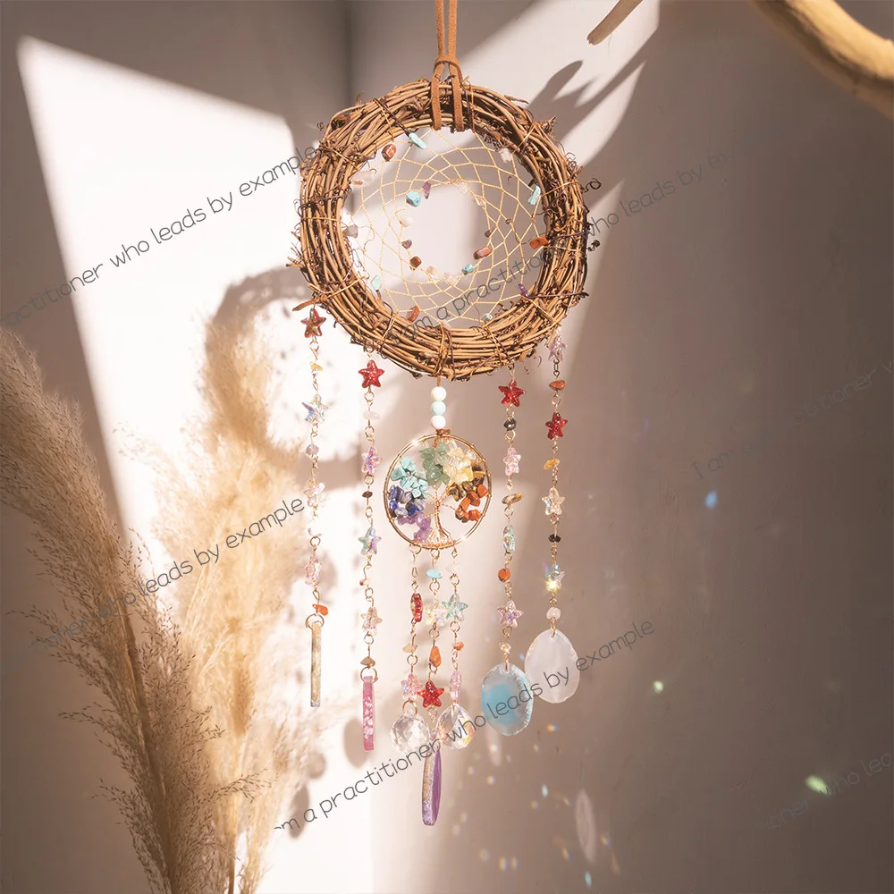 High-value crystal grass vine agate piece, tree of life, dream catcher, pendant, wind chimes, living room, accessories, pendants