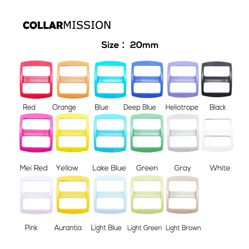 1pc Retailing colorful plastic Tri-Glid clasp  side release for 20mm Webbing diy dog collar accessory buckle 17 colours