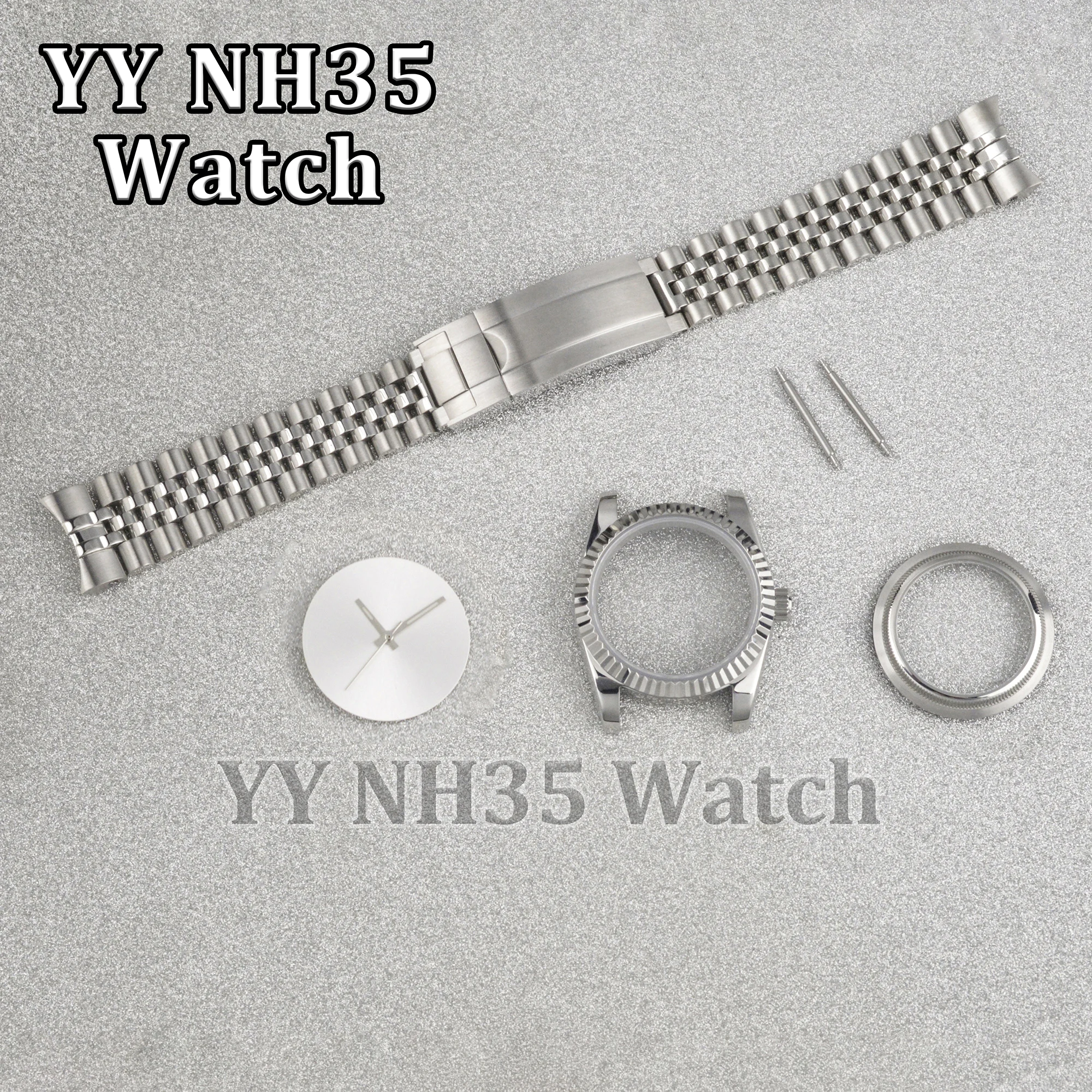 

Sapphire Crystal 10ATM Waterproof 36/39mm Case fit NH34/35/36 Movement Silver Watch Case Bracelet for Datejust Watches Mod Parts