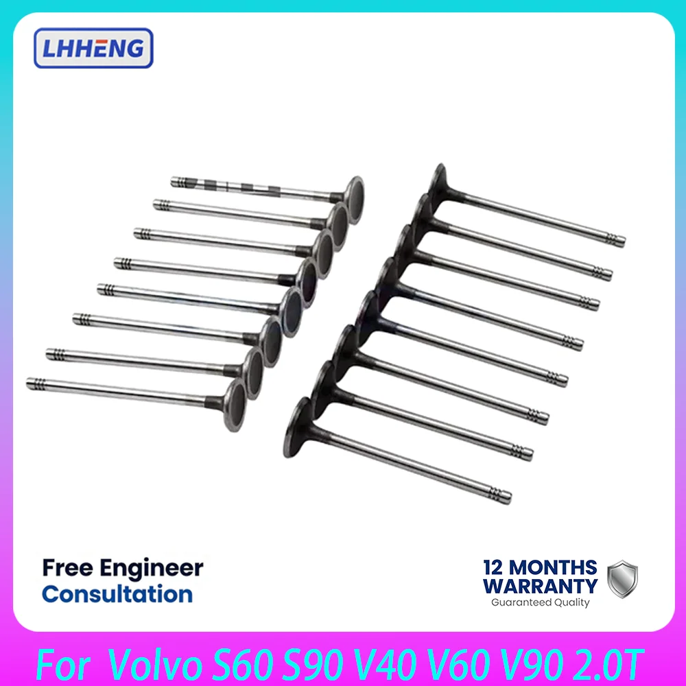 B4204T11 B4204T27 B4204T43 Engine Intake & Exhaust Valves Set Fit For Volvo S60 S90 V40 V60 V90 2.0T 2.0 T GAS 31375630 09-18