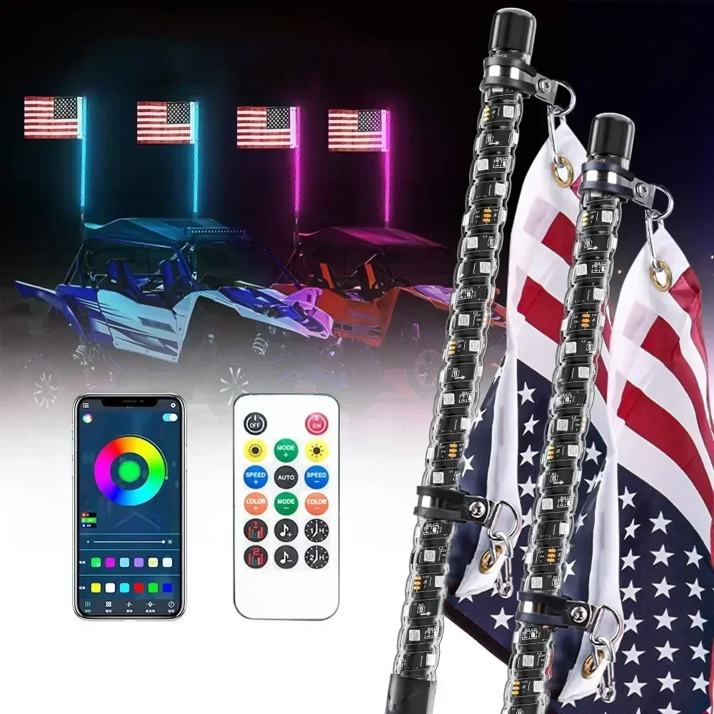 

120cm 47.2" Light Up Your Flag with the Dazzling LED Signal Lamp for Beach and More Get Noticed with Colorful and Musical