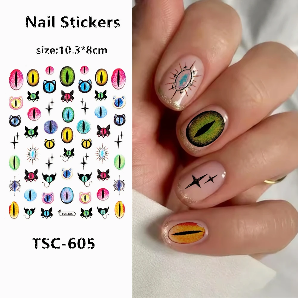 TSC series  TSC-567 3D Enchanting eyes Nail art Nail sticker decoration tool Sliders For Nail Decals