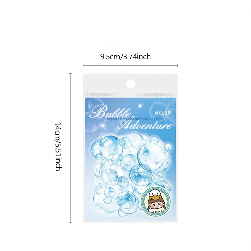 1/6 قطعة من ملصقات PET الجمالية الفقاعية، متينة، مناسبة للحرف اليدوية وديكور سجل القصاصات