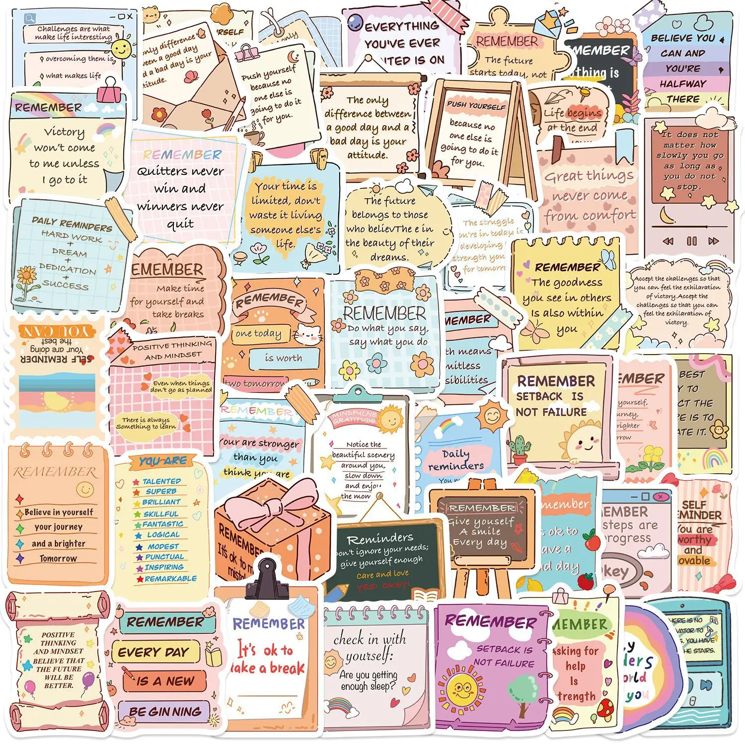 50/100PCS Cartoon Inspiration Notizen Graffiti Aufkleber Dekorative Gitarre Notebook Gepäck DIY Wasserdichte Aufkleber