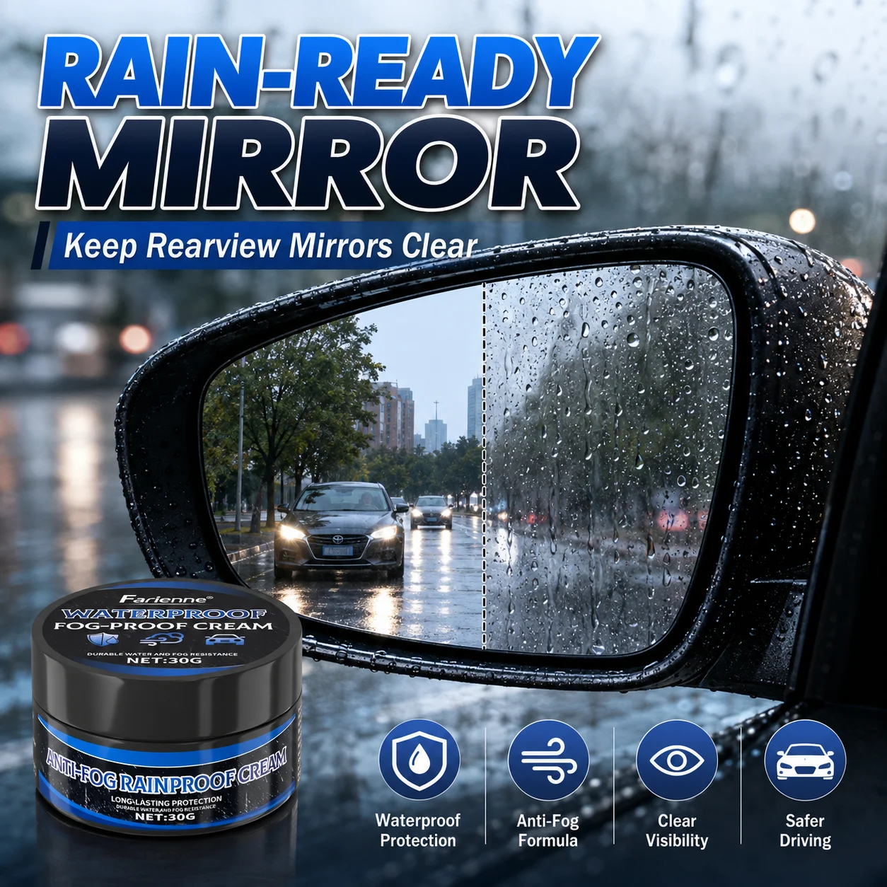 Motorcycle Helmet Anti Fog Cream Nano Hydrophobic Coating Anti Rain For Windscreen Rearview Mirror Bathroom Glass