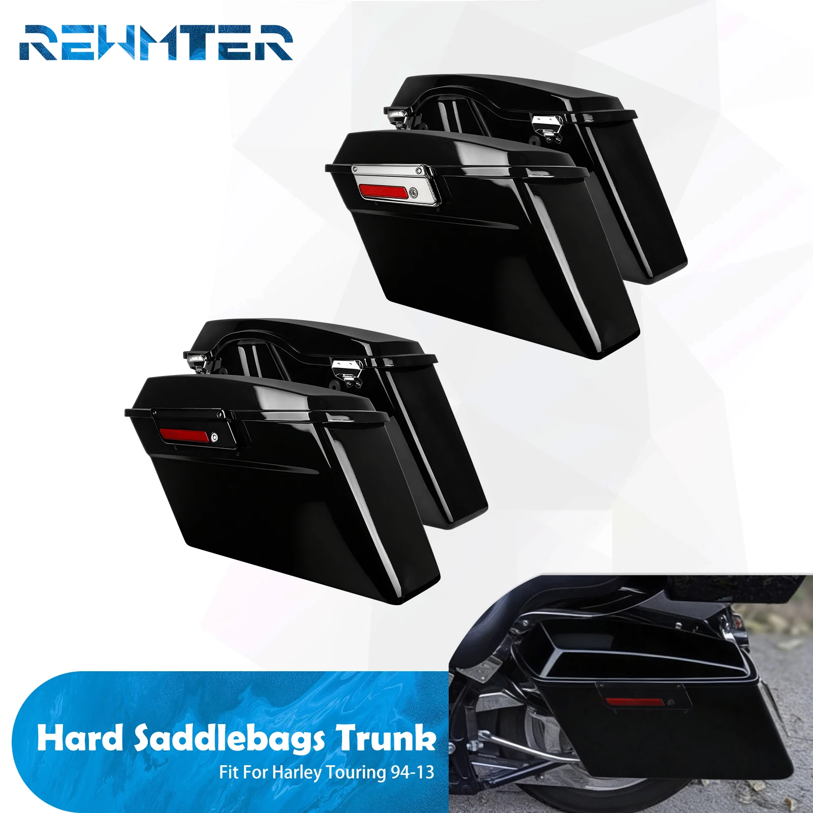 Motorcycle Saddlebag Hard Saddle Bags For Harley Touring 1994-2013 Road King Street Road Electra Glide Ultra Classic Luggage Box