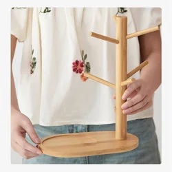 Bamboo Combination Storage Rack Cup Holder Household Drain Rack Desktop Creative Branch Hanger Wine Glass Holder