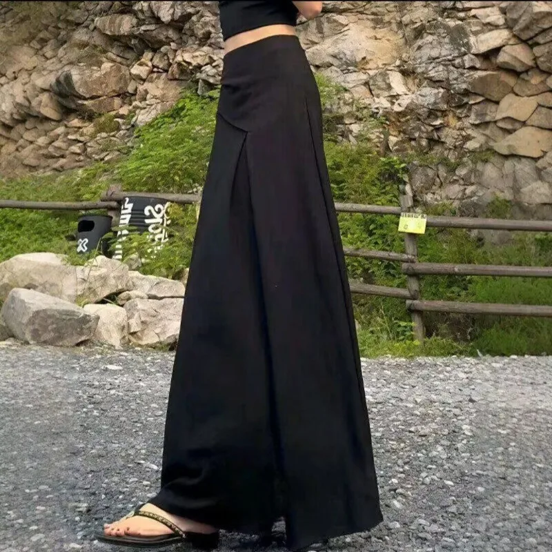 

Long Commuter Skirt Split-ended Long Skirt Fashion Temperament High Waist Skirt
