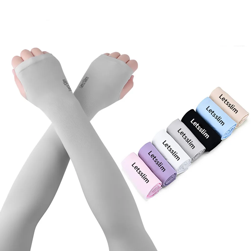 Cooling Running Fishing Cycling Motorcycle Slim Ice Silk Ice Summer Cooling Hand Sock Uv Protect Arm Sleeves