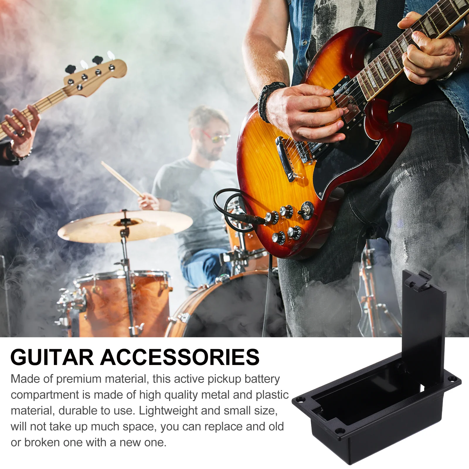 

2Pcs Guitar Pickup Box Active 9V Holder Flat Install Compact Durable for Guitar Bass Pickup Use