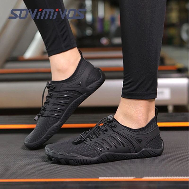 Mężczyźni Cross Trainer minimalistyczne buty z palcami Zero Drop trampki szerokie Toe Box Upgrade stabilność kobiety wegańskie lekkie oddychający but