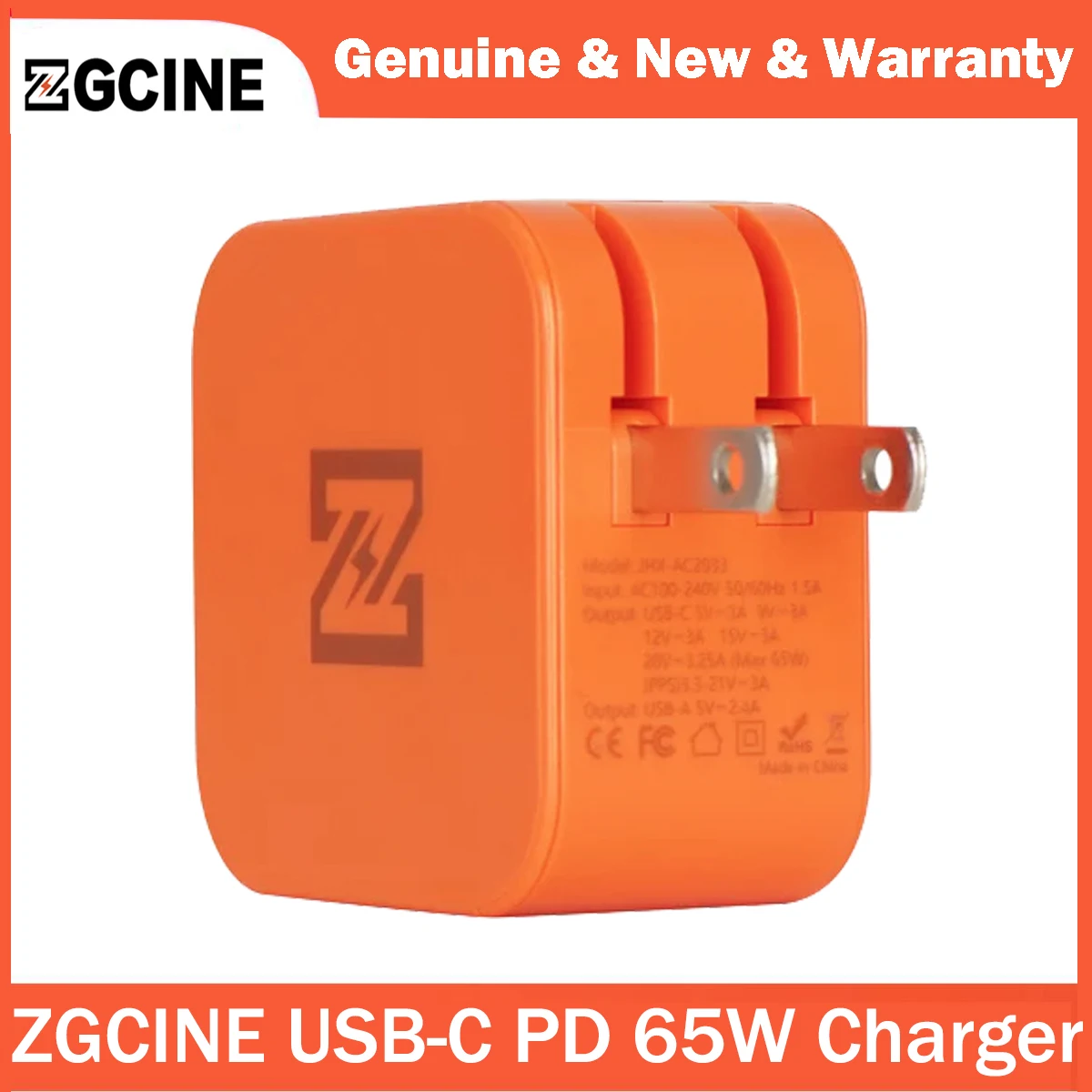 

ZGCINE USB-C PD 65W Charger (US/EU Plug) for V Mount Battery to Outdoor Shooting Photography Video