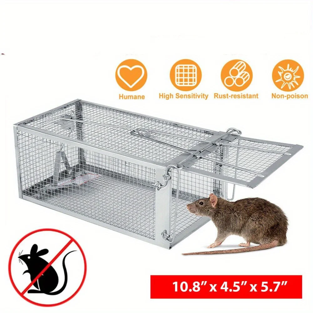 Automatic Mouse Trap Cage, Automatic Reset Flip-Flop Slide Bucket Mouse Trap, Indoor, Outdoor, Garage Mouse Trap Tool