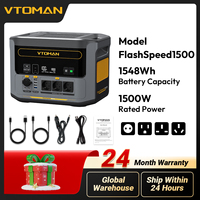 VTOMAN FlashSpeed 1500 Power Station 1548Wh LiFePO4 Battery with 3000W Peak Emergency Power for Outdoor Camping RV Home