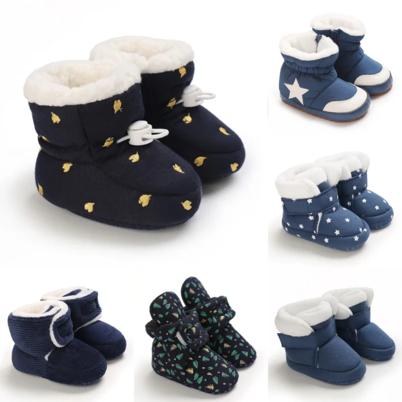 

Blue Cute Winter Baby Boots For Boys And Girls Walking Shoes Comfortable Soft And Warm For Preschool Children Suitable For