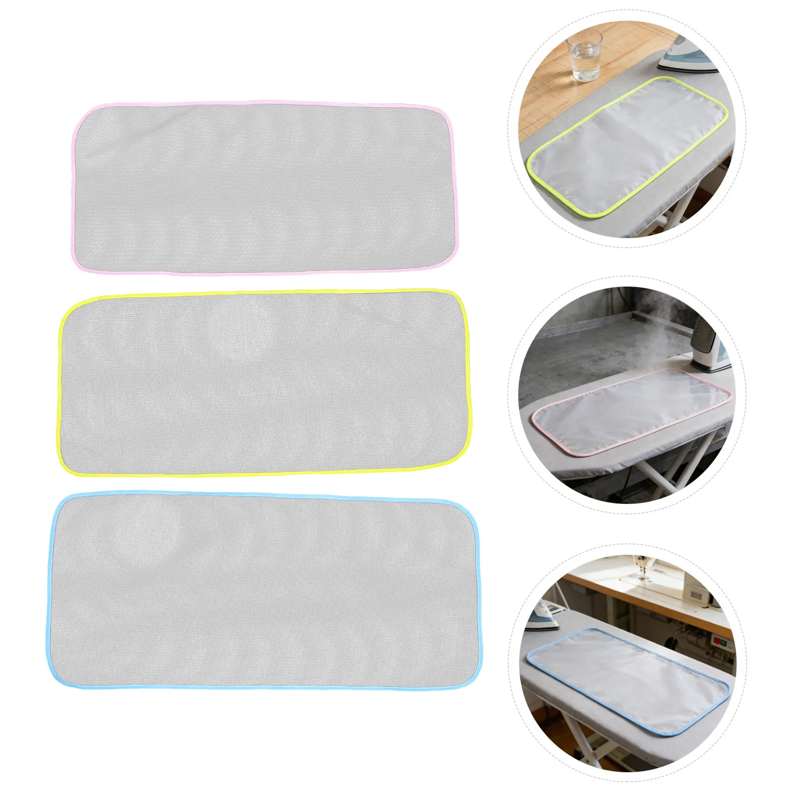 3Pcs Protective Ironing Mesh Cloth Heat Resistant Quilted Insulating Pad Clothes Protector Ironing Cover for Sewing Polyester