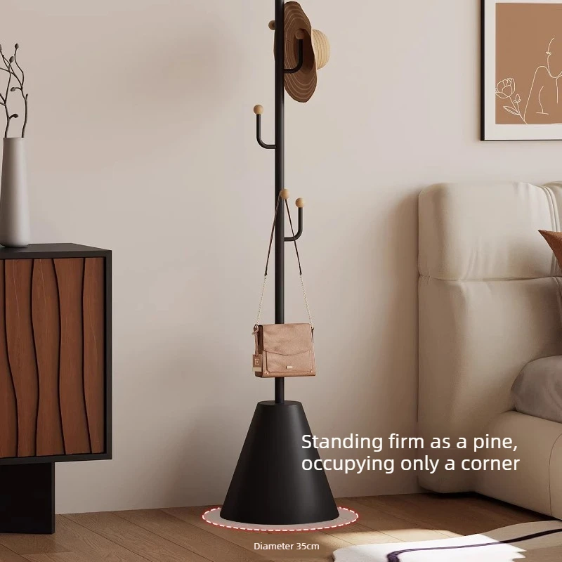 Nordic Style Coat Rack Single Rod Floor Standing Clothes Stand Light Luxury Iron Garment Hanger Vintage Hat Stand for Bedroom