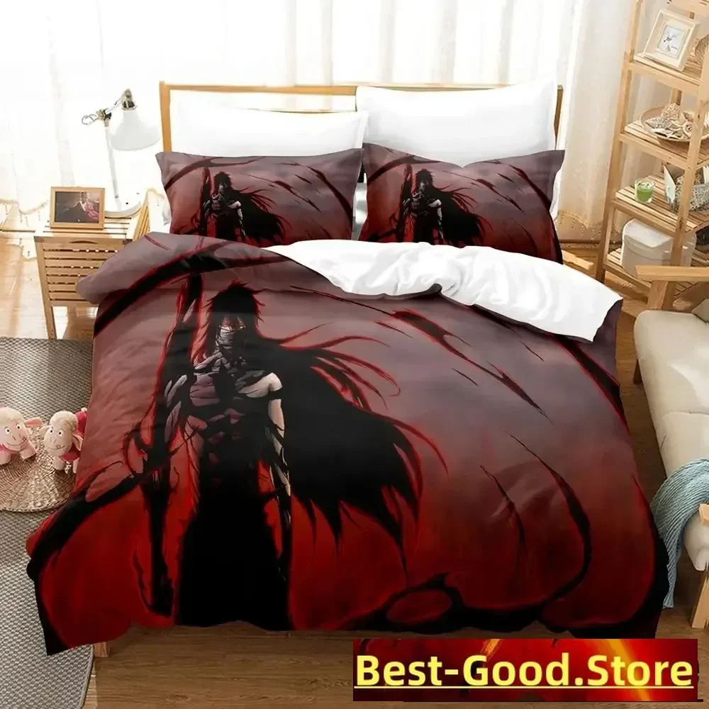 Juego de cama con estampado 3d de Anime Zangetsu Bleach, individual, doble, completo, Queen, juego de cama tamaño King, juegos de funda nórdica para dormitorio para adultos, niños