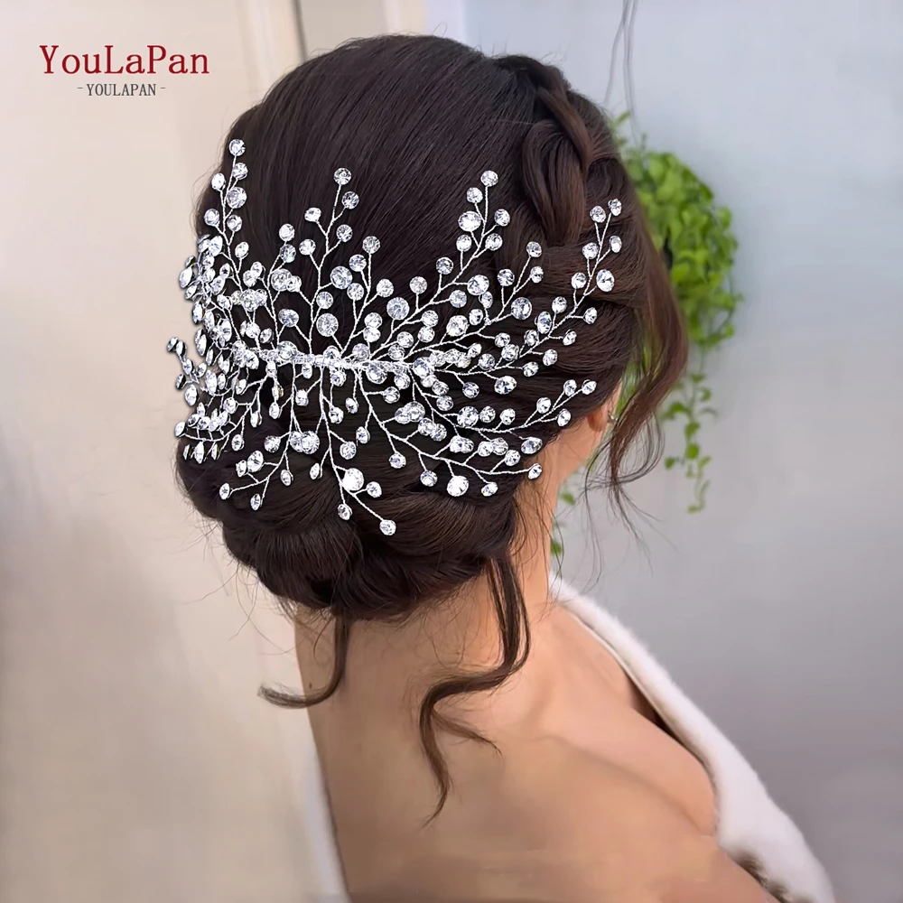 YouLasaupoudrer-Peignes à Cheveux de Mariage en Strass Chimés, Accessoires pour Cheveux, Patients, Document Argenté, Pièce de Sauna, Ornements de Cheveux pour Femmes, Bijoux user ins 827