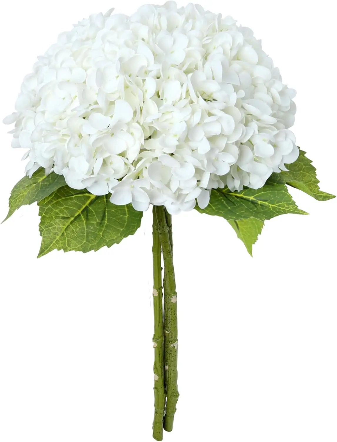 3 Stück 21 Zoll Weiße Hortensien Künstliche Blumen Große Hortensien aus Latex Realistische Hortensienblüten für Hochzeit und Heimdekoration – Detail 1