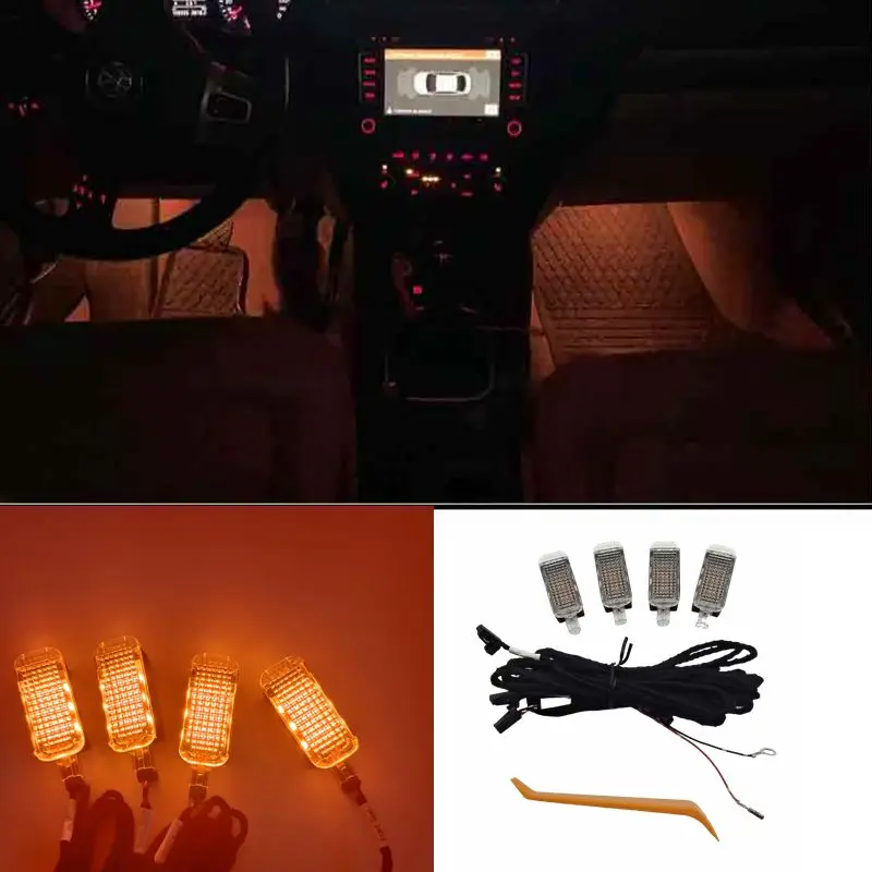 

LED warm light For VW Passat B6 B7 Jetta Golf 6 MK6 Tiguan Seat Leon A3 A4 A5 A6 A7 A8 Q3 Q5 Car LED FootWell Light