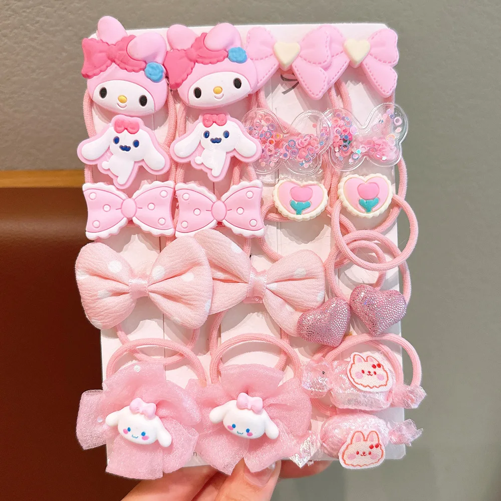 16/20 قطعة مجموعة دبوس الشعر Kawaii Kuromi إكسسوارات الشعر عصابة رأس كرتونية أنيمي للفتيات هدايا للأطفال