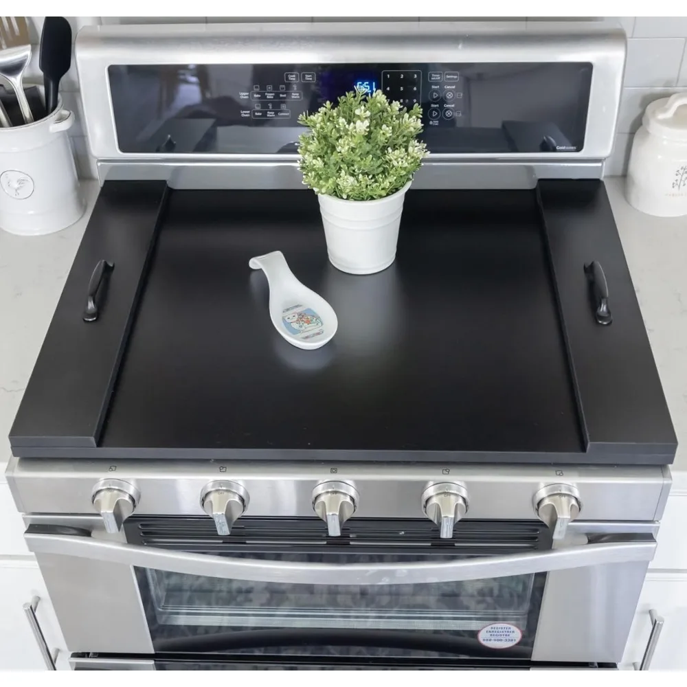 

Noodle Board Stove Covers with Handles, Durable Extra Thick Laminate Wood Handmade Cookware,