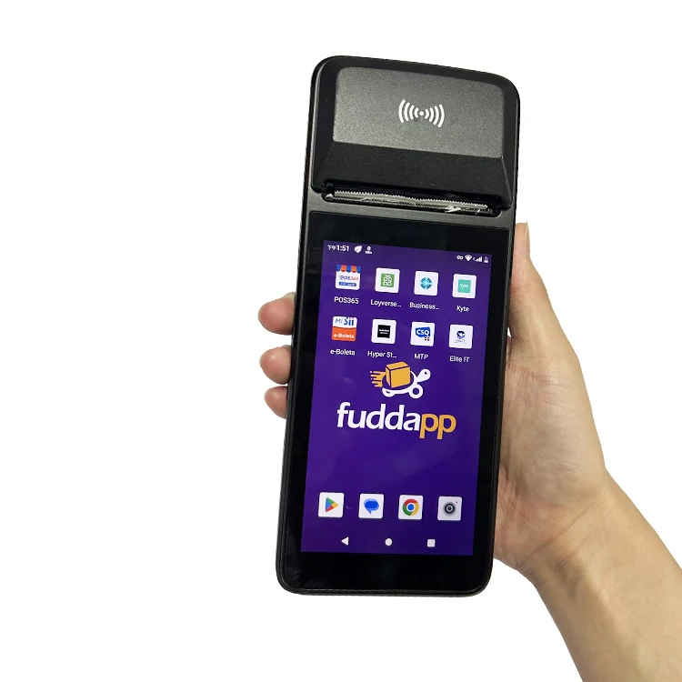 Terminal de système de point de vente Android portable avec écran tactile 4G Smartphone Mobile Bluetooth NFC Cloud Qualcomm IPS CPU