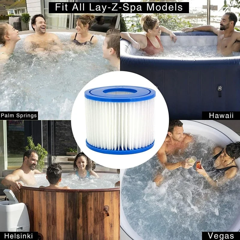 2/4Pcs New Pool Accessories for Bestway Lazy Lay-Z-Spa Filters VI Cartridge, Hot Tub Spa Swimming Pool